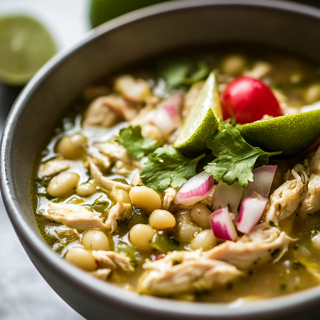 Delicious Crockpot Mexican Chicken Pozole Verde