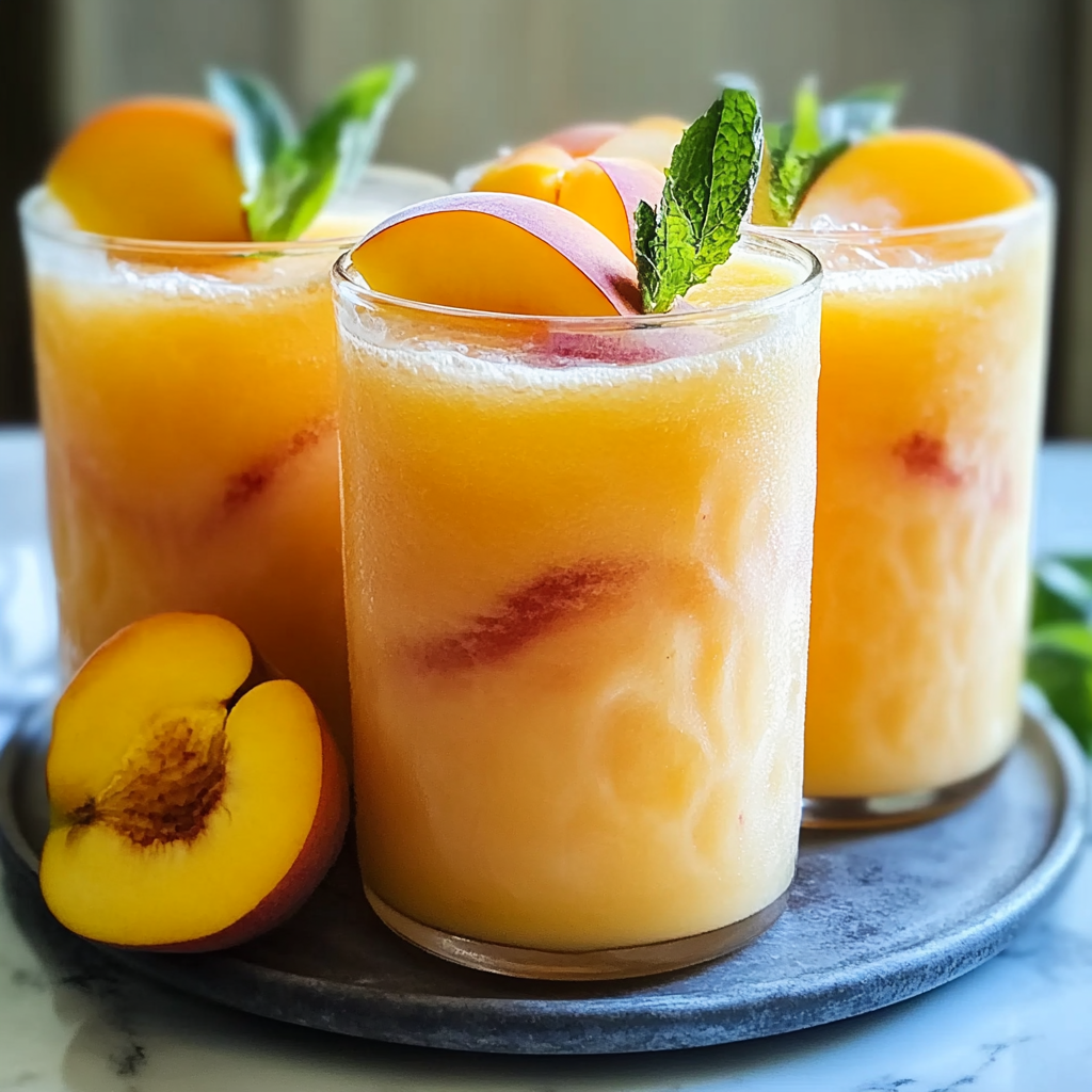 Recipe preparation for Refreshing Peach Lemonade