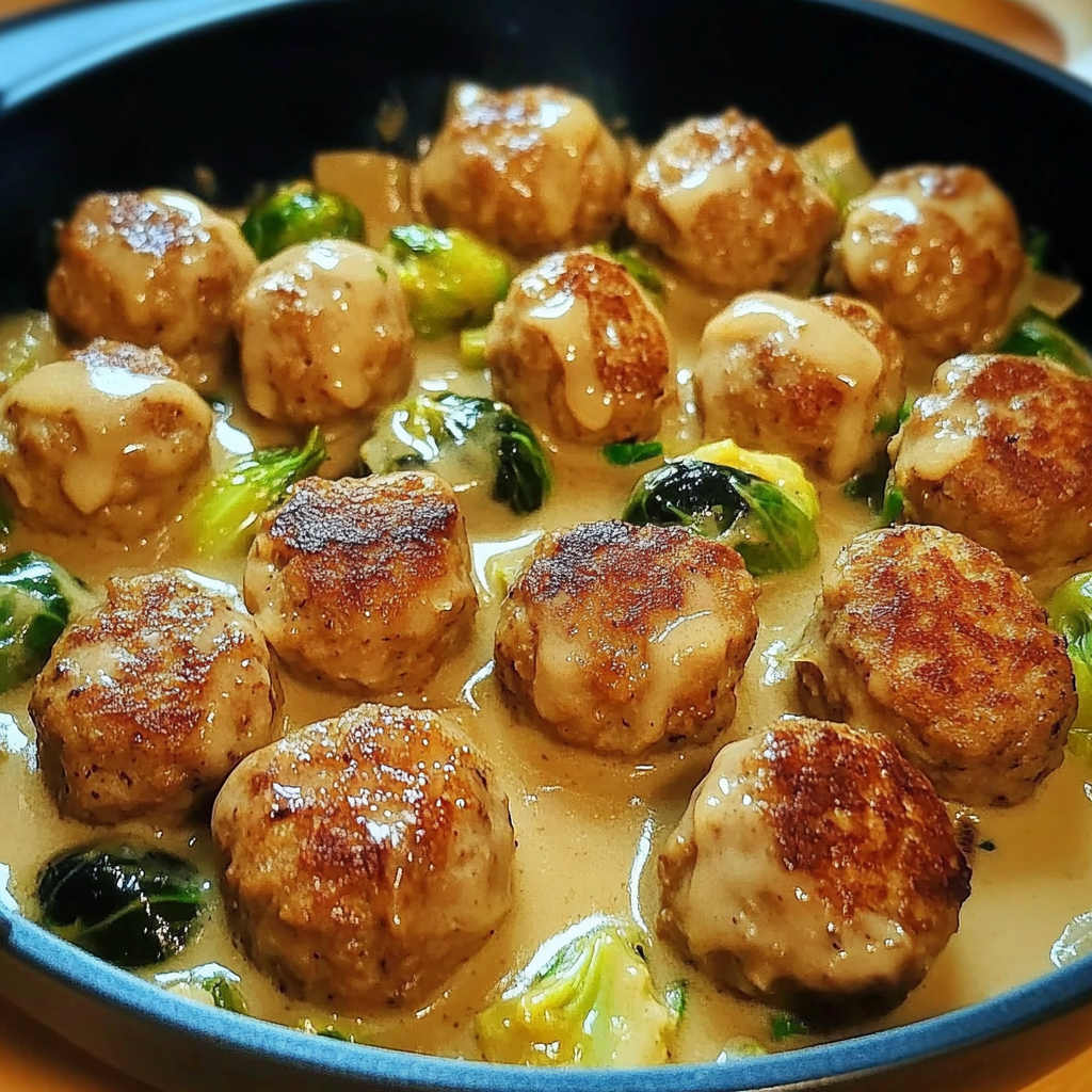 Recipe preparation for Hearty Brussels Meatballs
