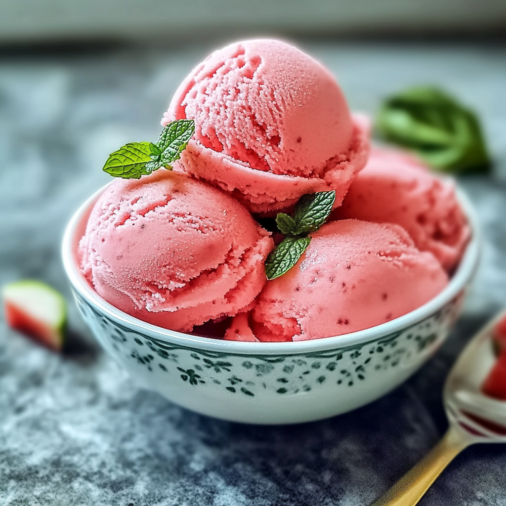 Recipe preparation for Watermelon Sorbet