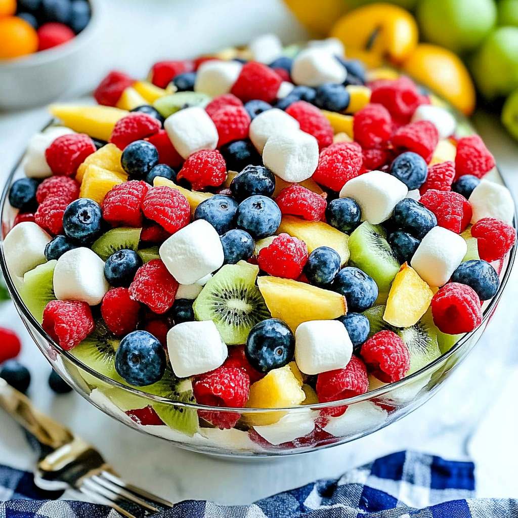 Recipe preparation for Fruit Salad with Marshmallows
