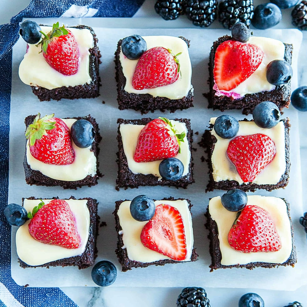 Recipe preparation for Strawberry and Blueberry Oreo Bars