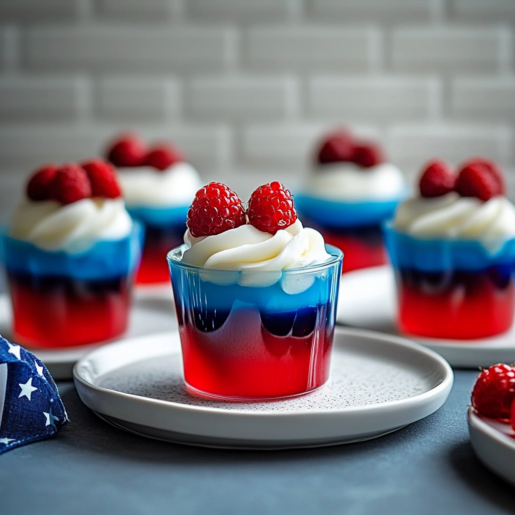Recipe preparation for Red, White, and Blue Jello Cups