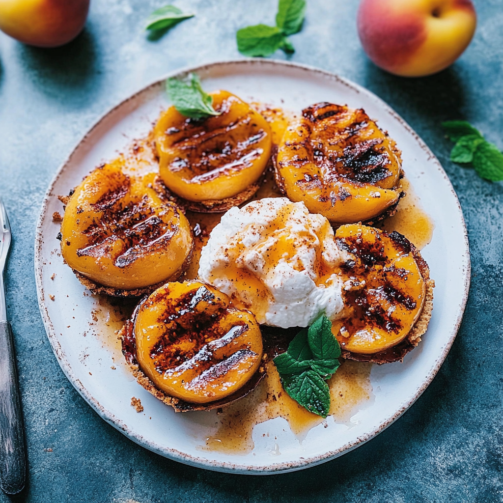 Recipe preparation for Grilled Peaches