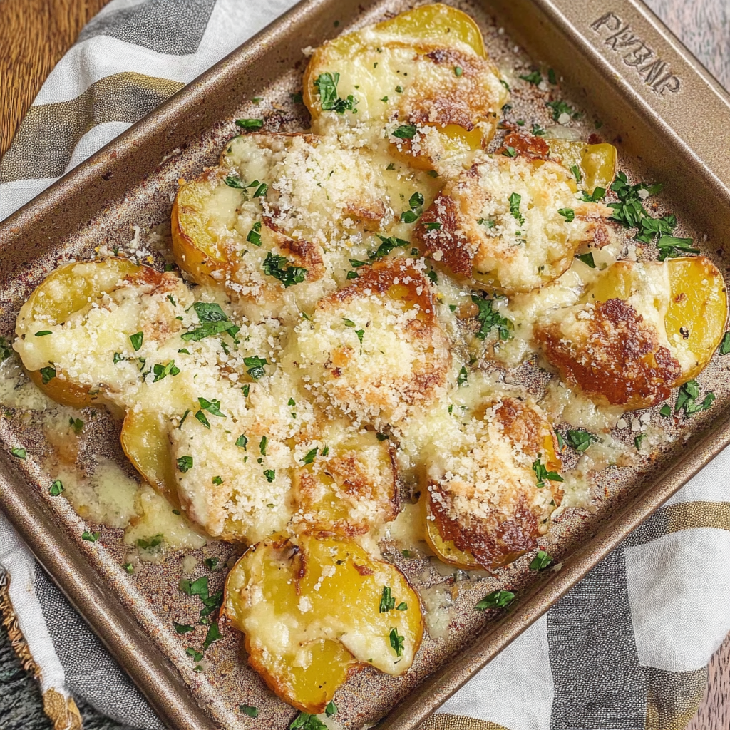 Recipe preparation for Parmesan Smashed Potatoes