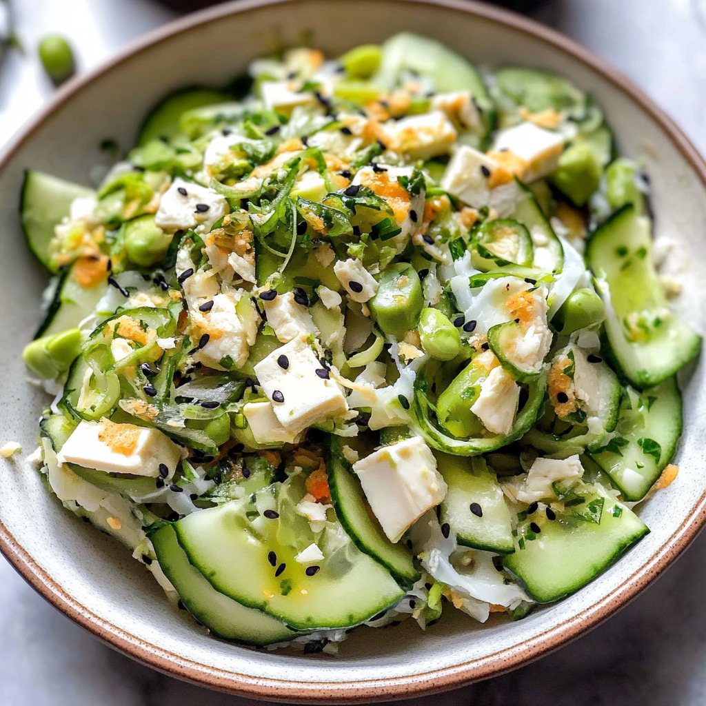 Recipe preparation for California Roll Cucumber Salad