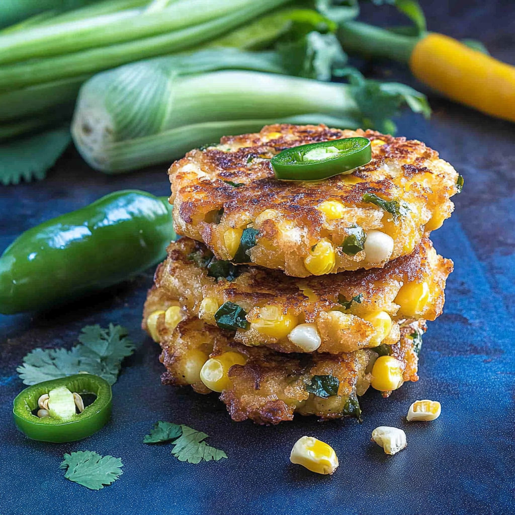 Recipe preparation for Jalapeño Corn Fritters