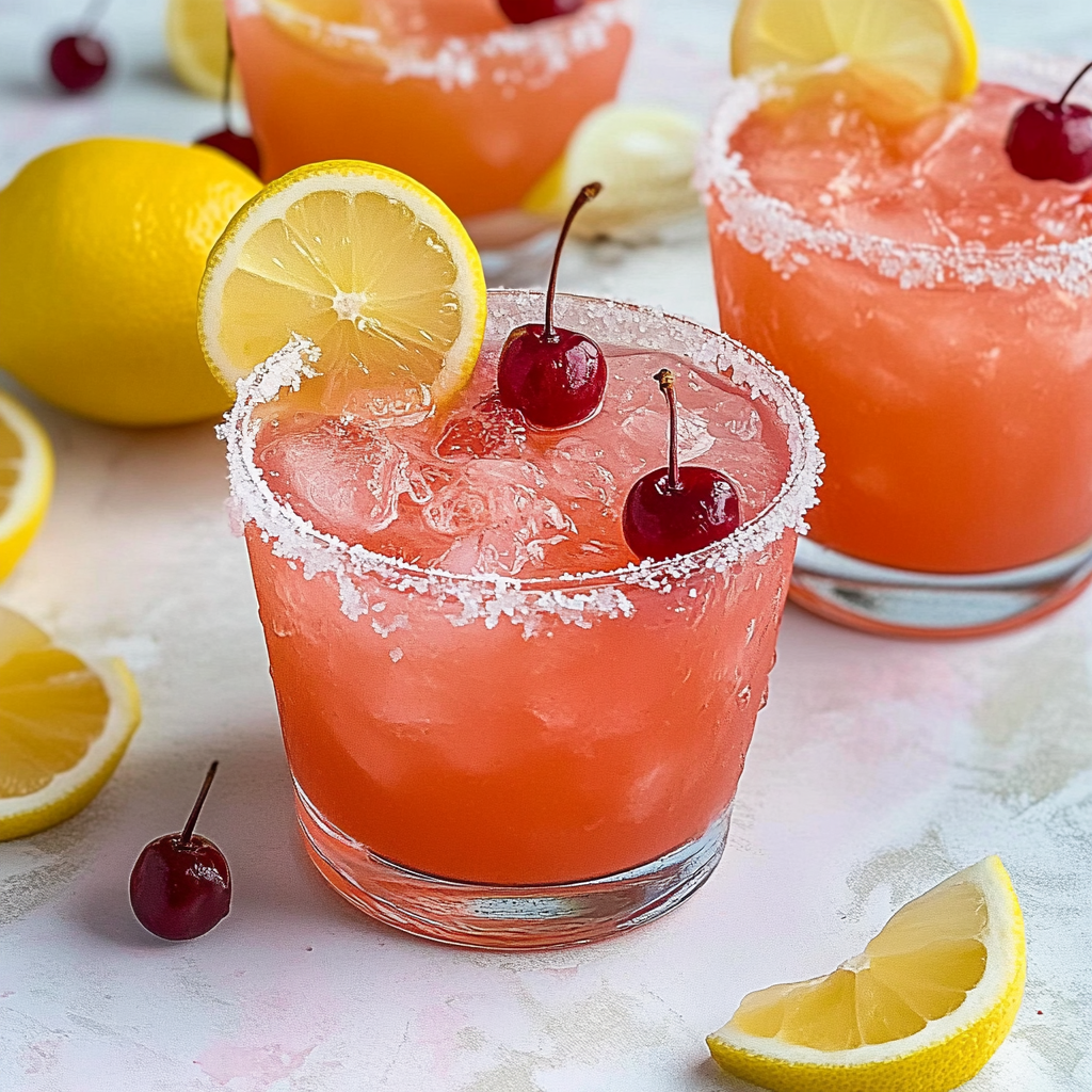 Recipe preparation for Cherry Lemonade Margaritas
