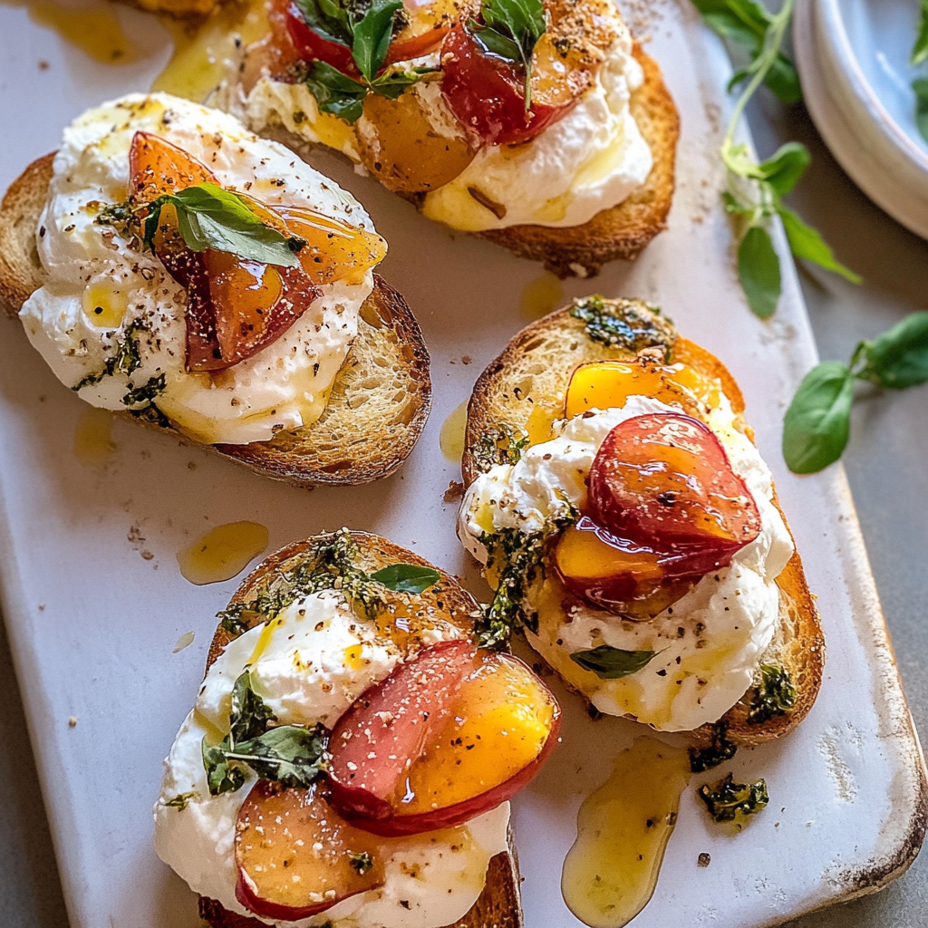 Recipe preparation for Burrata Crostini