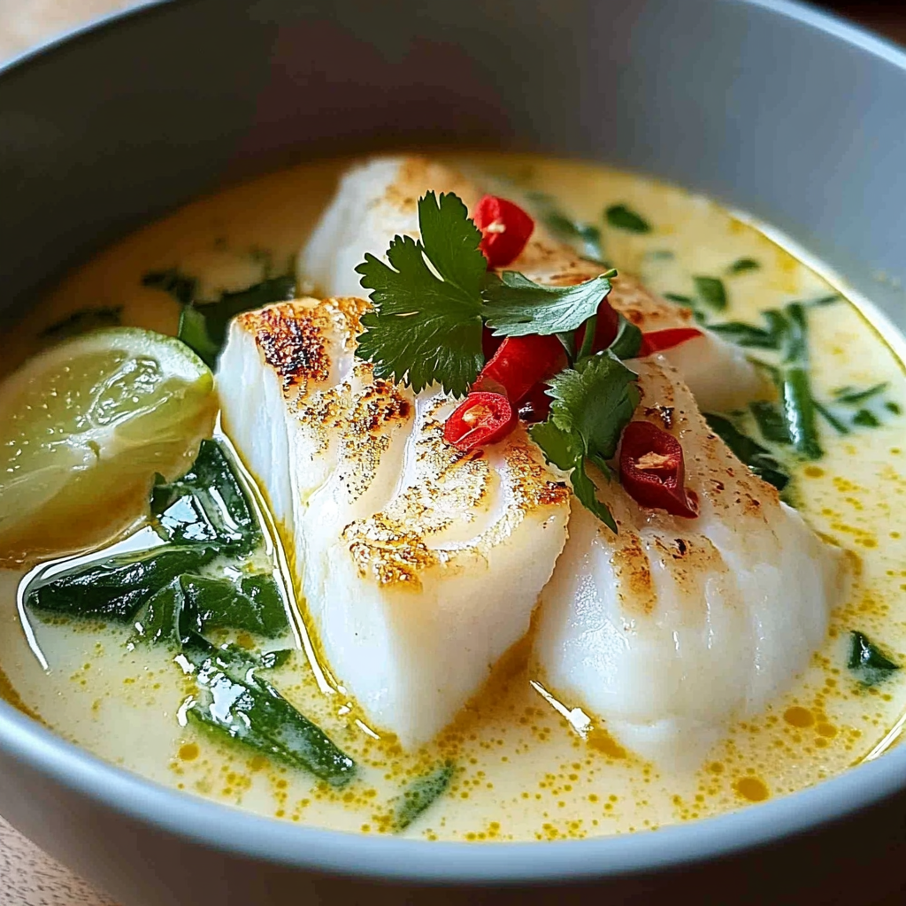 Recipe preparation for Coconut Lime Fish Soup