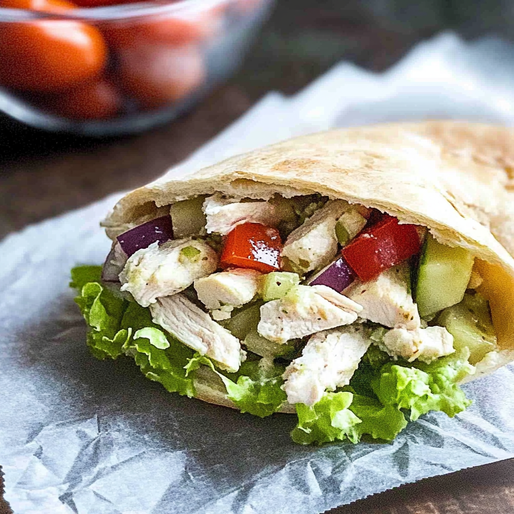 Recipe preparation for Classic Chicken Salad Pita Pockets