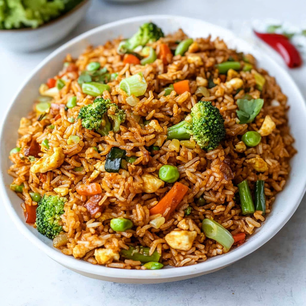 Recipe preparation for Vegetable Fried Rice