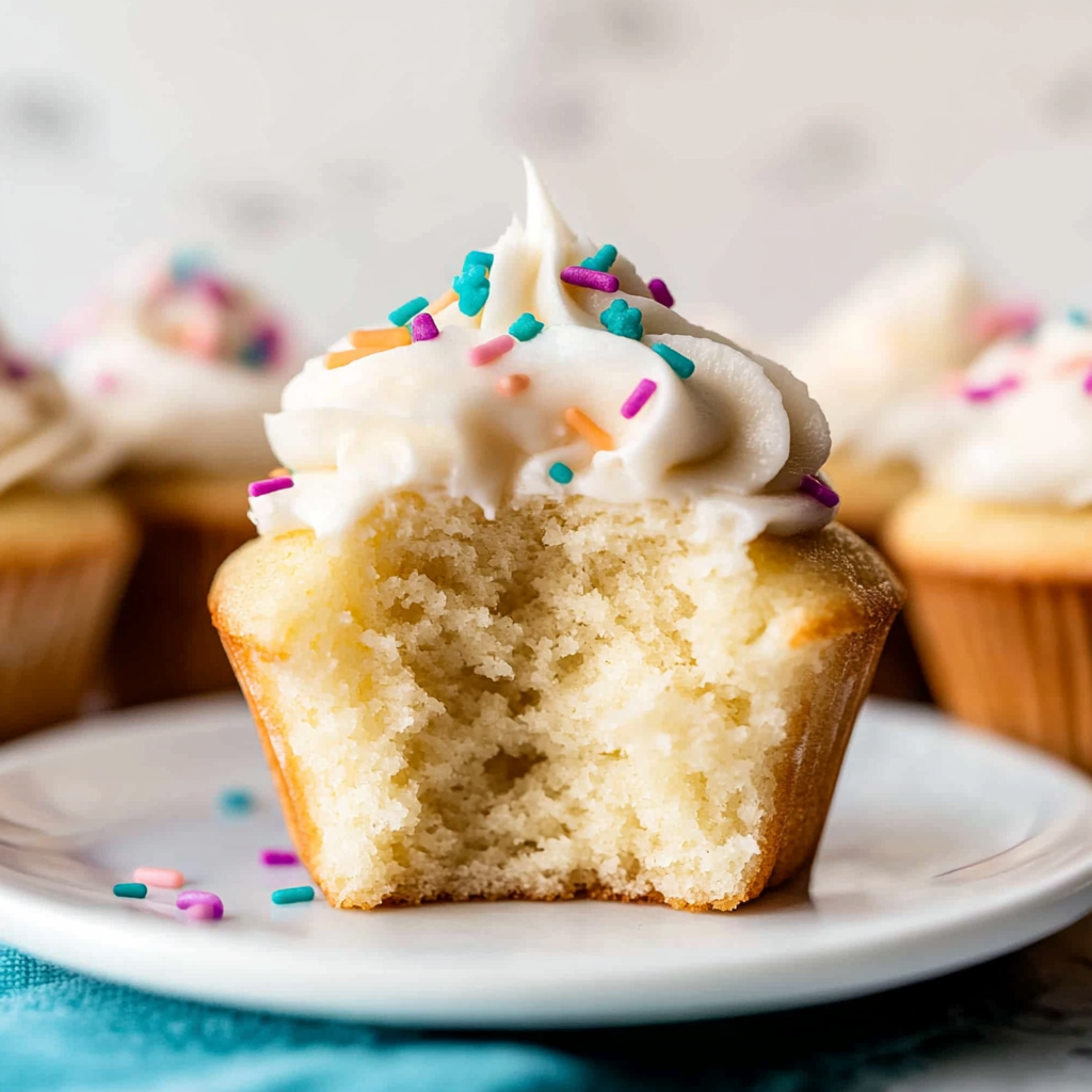 Recipe preparation for Summer Vanilla Cupcakes