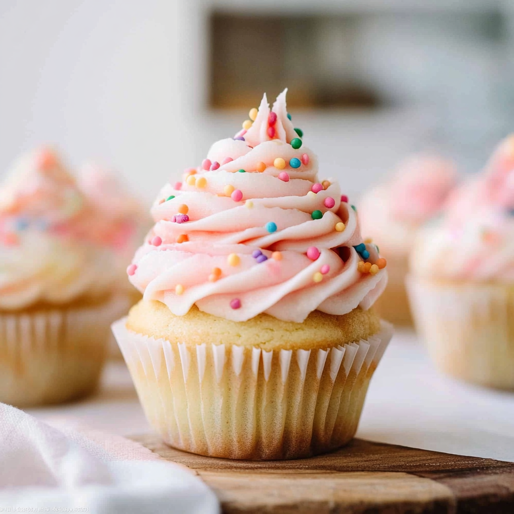 Recipe preparation for Confetti Sprinkle Cupcakes