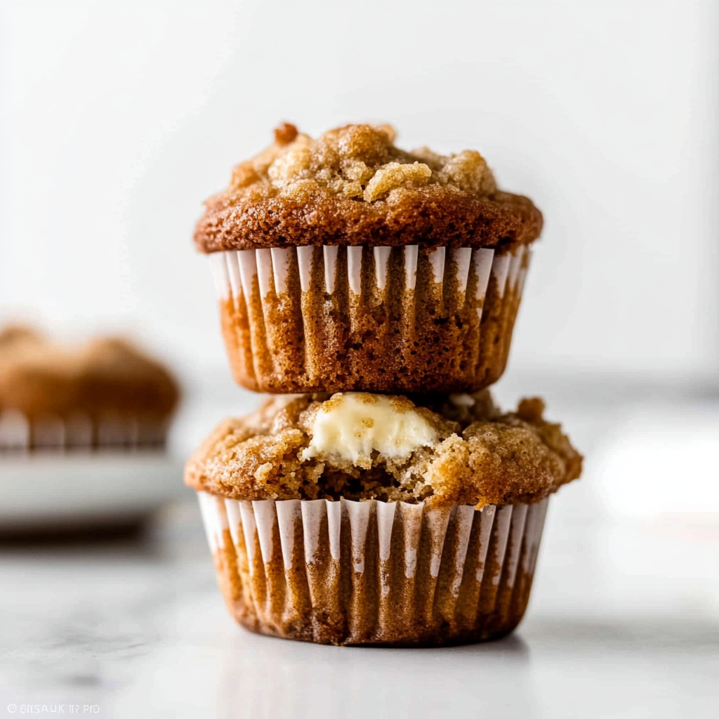 Recipe preparation for Pumpkin Cream Cheese Muffins