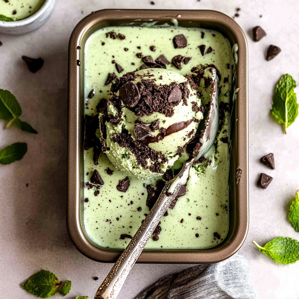 Recipe preparation for Vegan Mint Chocolate Chip Ice Cream