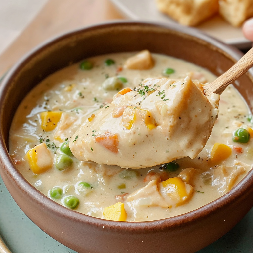 Recipe preparation for Chicken Pot Pie Soup