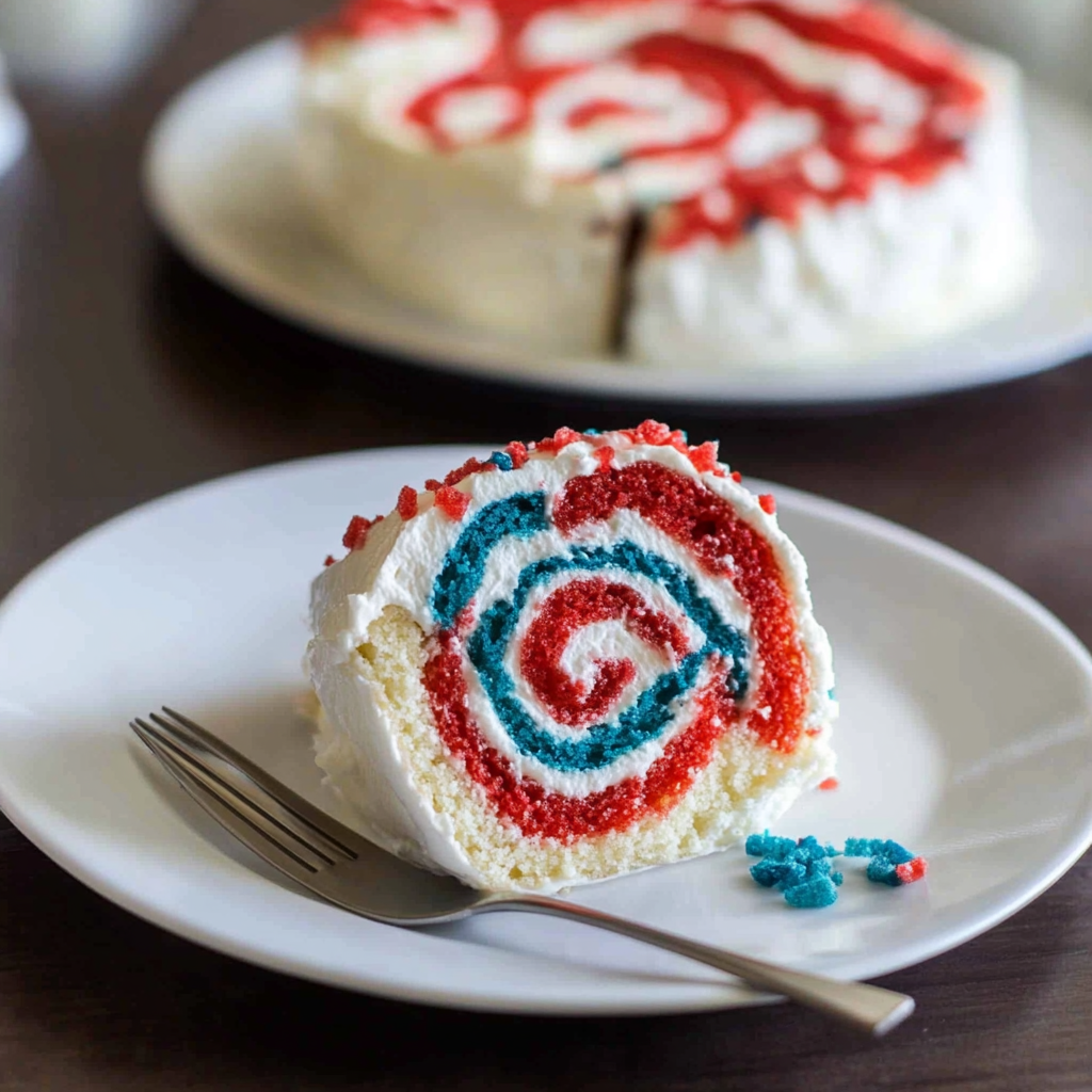 Recipe preparation for 4th of July Cake Roll