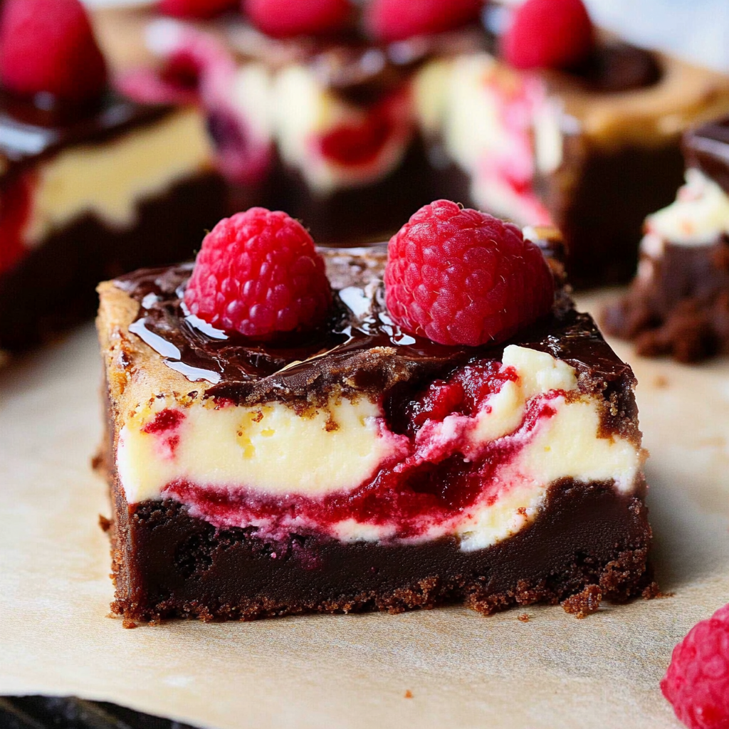 Recipe preparation for Raspberry Cheesecake Brownies