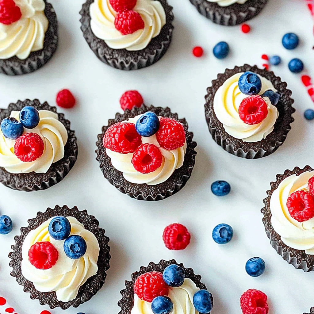 Recipe preparation for Red, White, and Blue Mini Oreo Pies