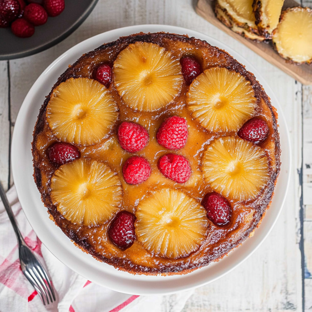 Recipe preparation for pineapple upside down cake