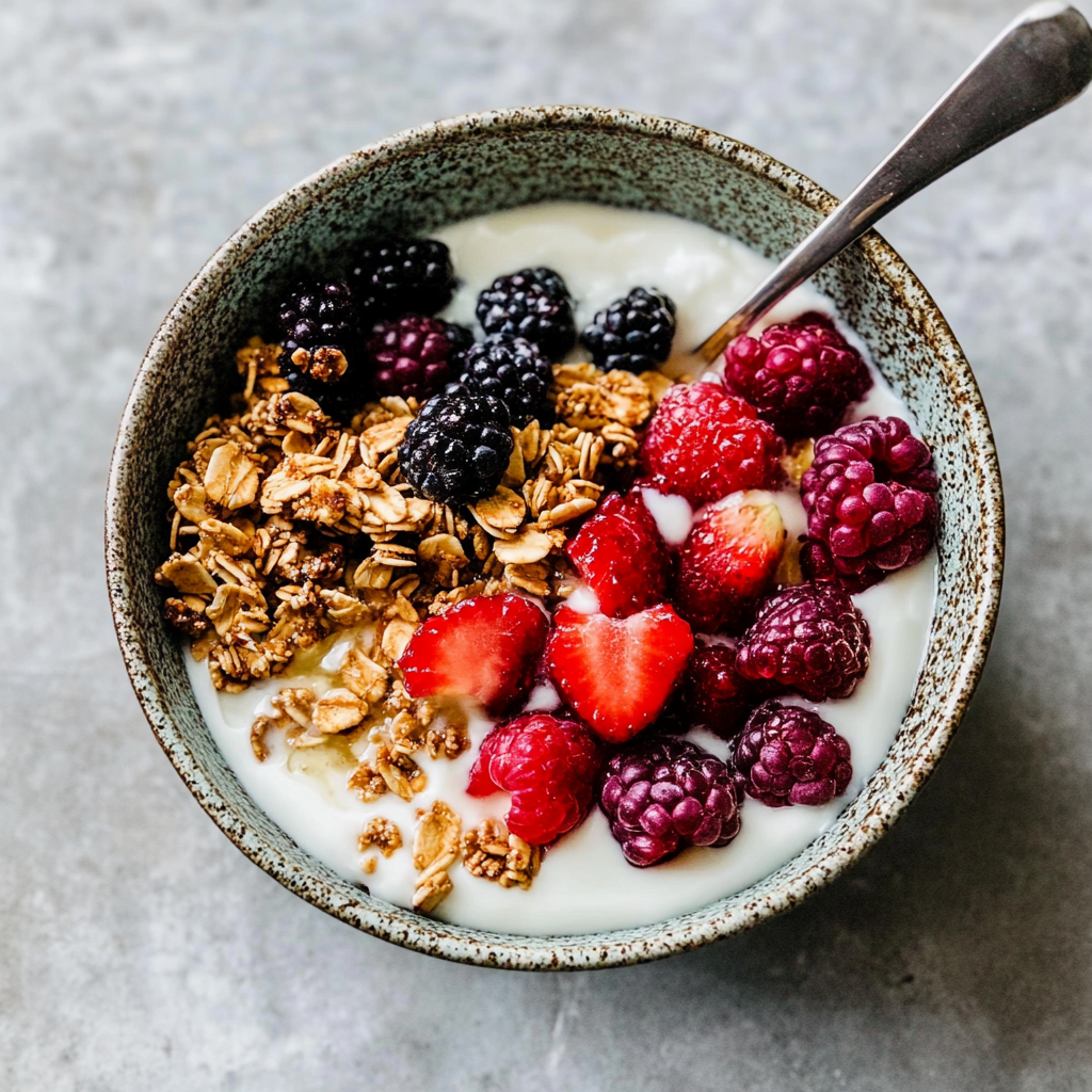 Recipe preparation for Yogurt Granola Bowl