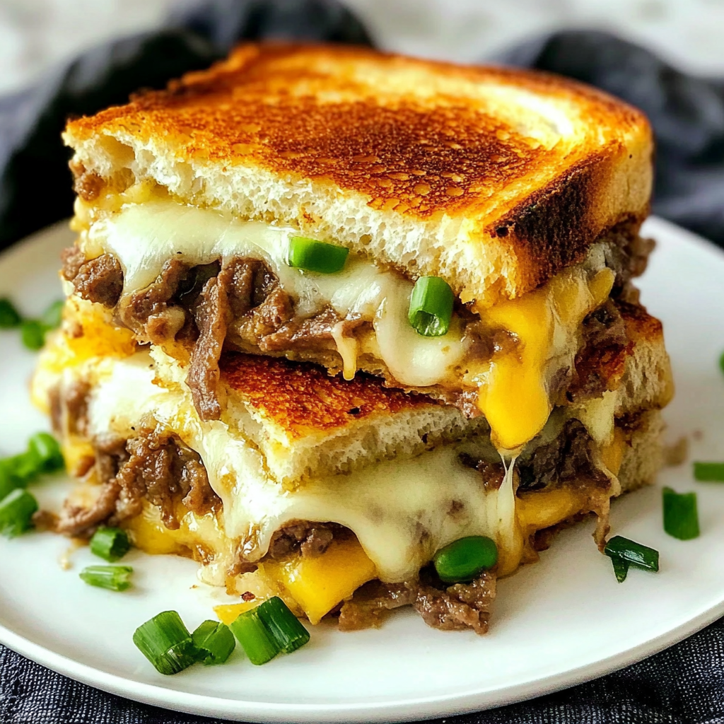 Recipe preparation for Philly Cheesesteak Grilled Cheese Casserole
