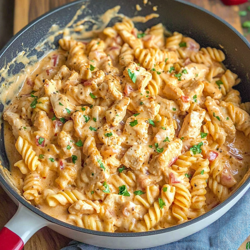 Recipe preparation for Buffalo Chicken Pasta Bowl