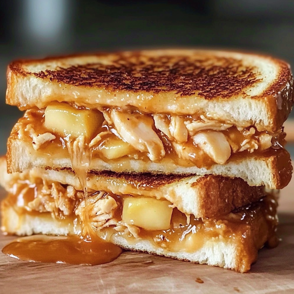 Recipe preparation for BBQ Chicken Pineapple Grilled Cheese