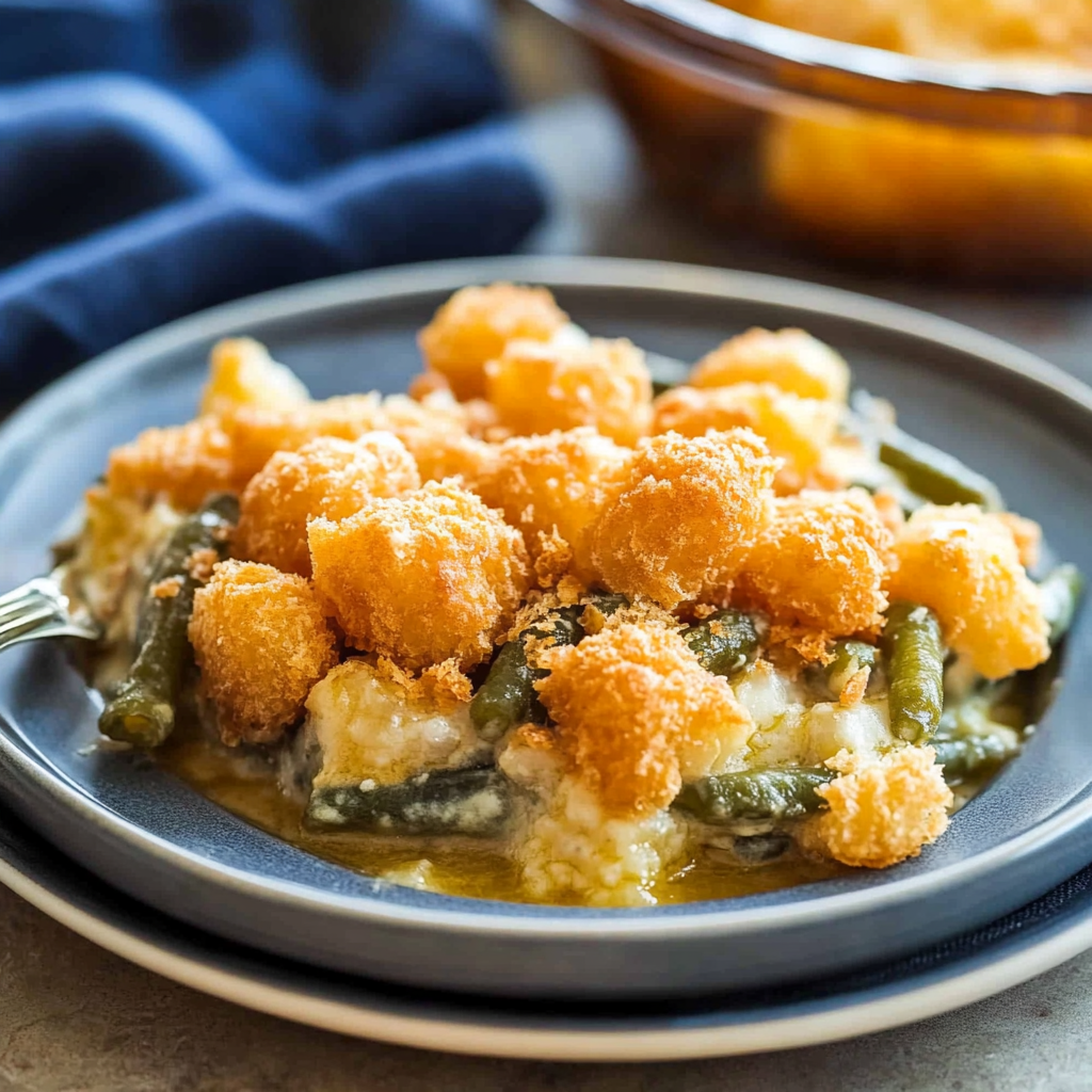 Recipe preparation for Green Bean Casserole with Tater Tots