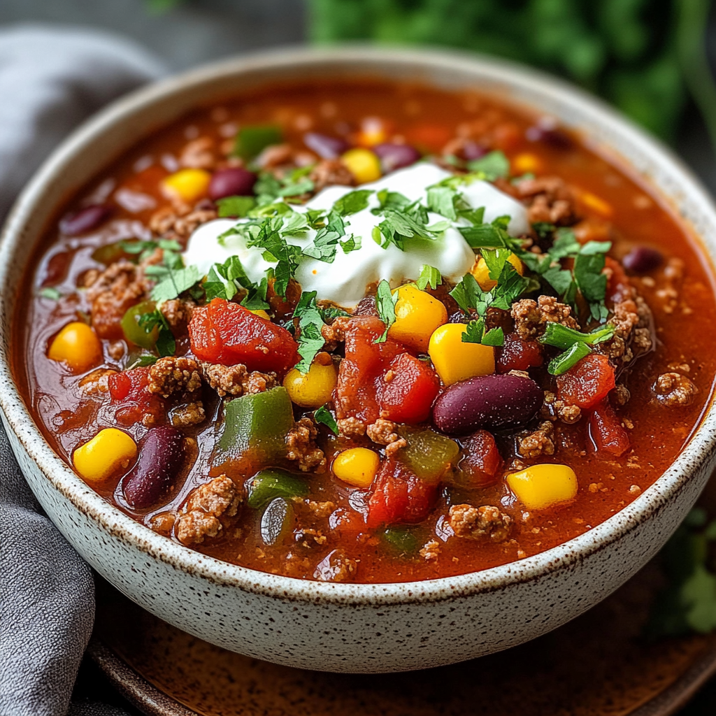 Recipe preparation for Hearty Spicy Southwestern Chili
