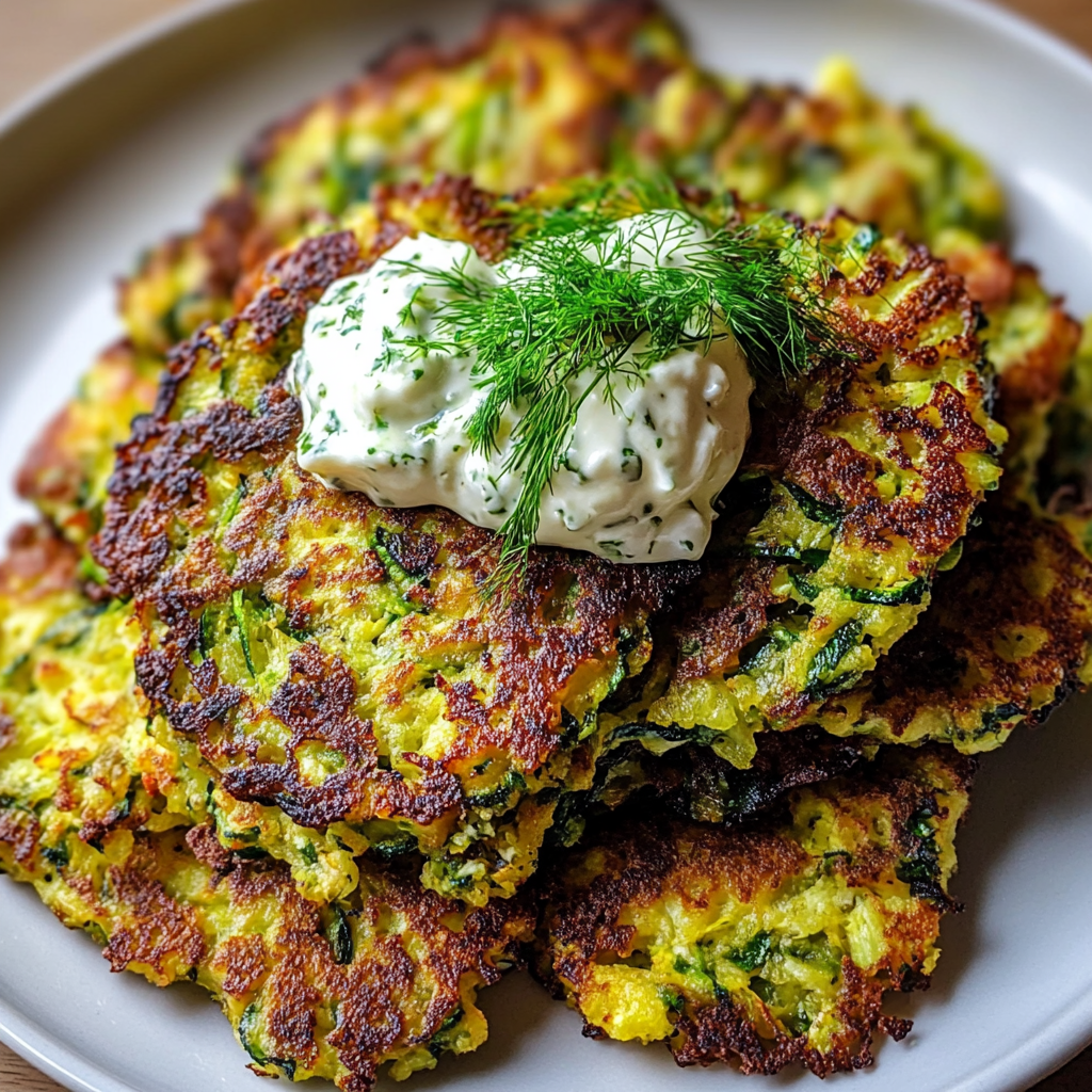 Recipe preparation for Crispy Mediterranean Zucchini Fritters