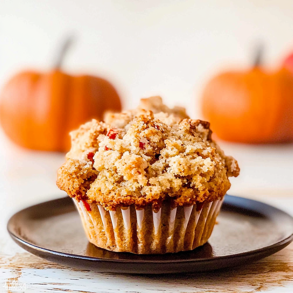 Recipe preparation for Apple Pumpkin Streusel Muffins