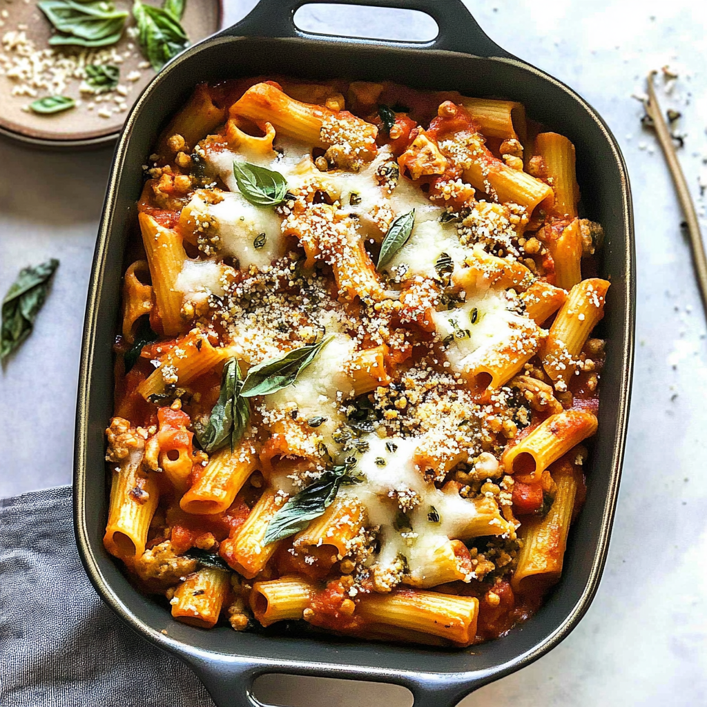 Recipe preparation for Pasta Bake with Pumpkin Tomato Sauce