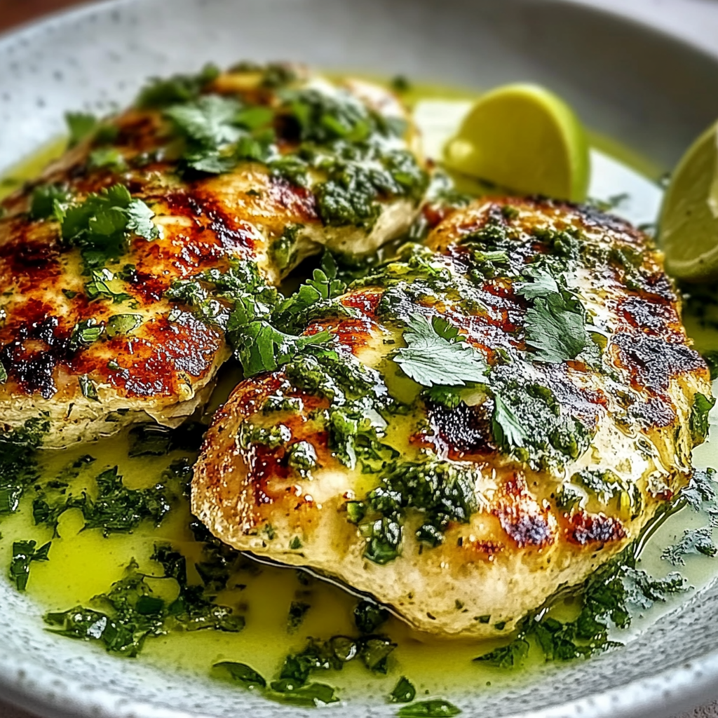 Recipe preparation for Juicy Grilled Salsa Verde Chicken
