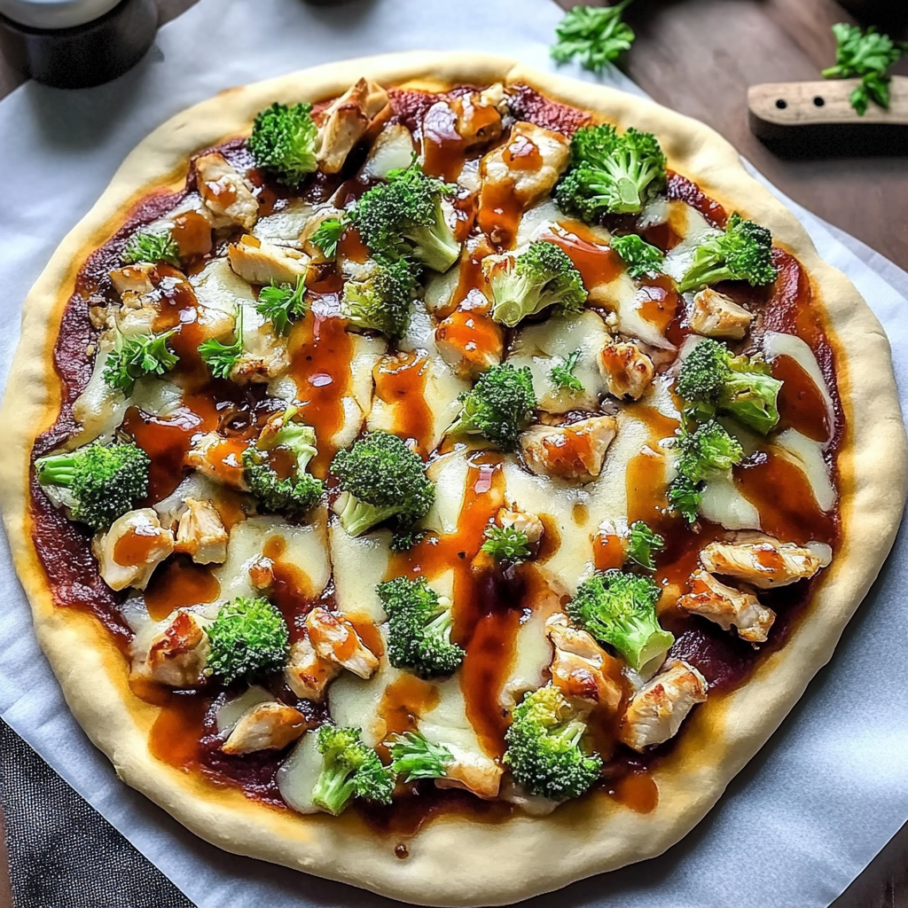 Recipe preparation for Teriyaki Chicken Pizza
