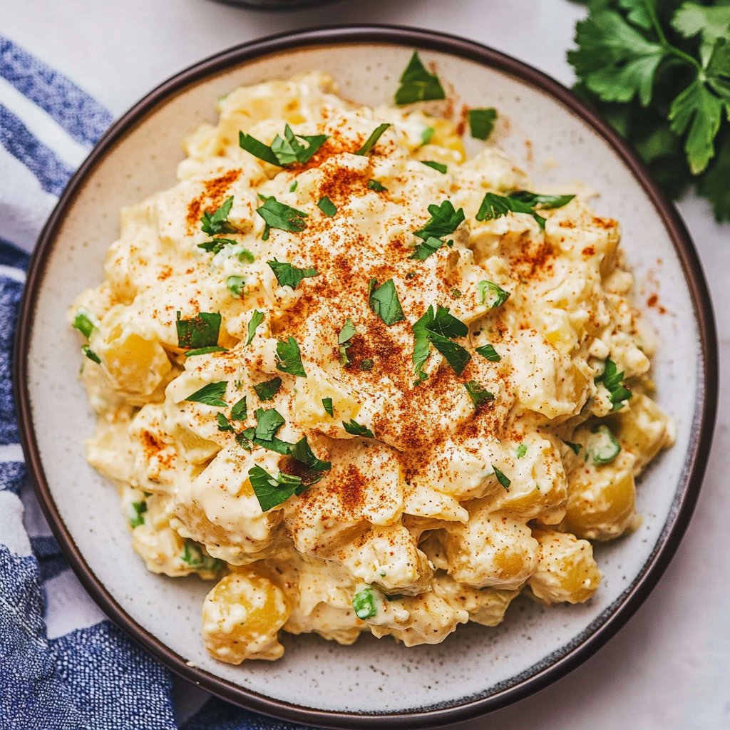 Recipe preparation for Creamy Cajun Potato Salad