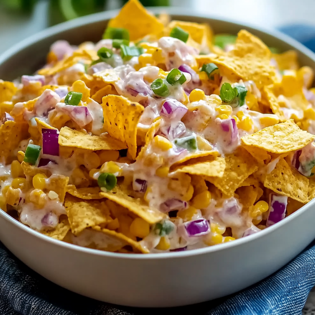 Recipe preparation for Crunchy Frito Corn Salad