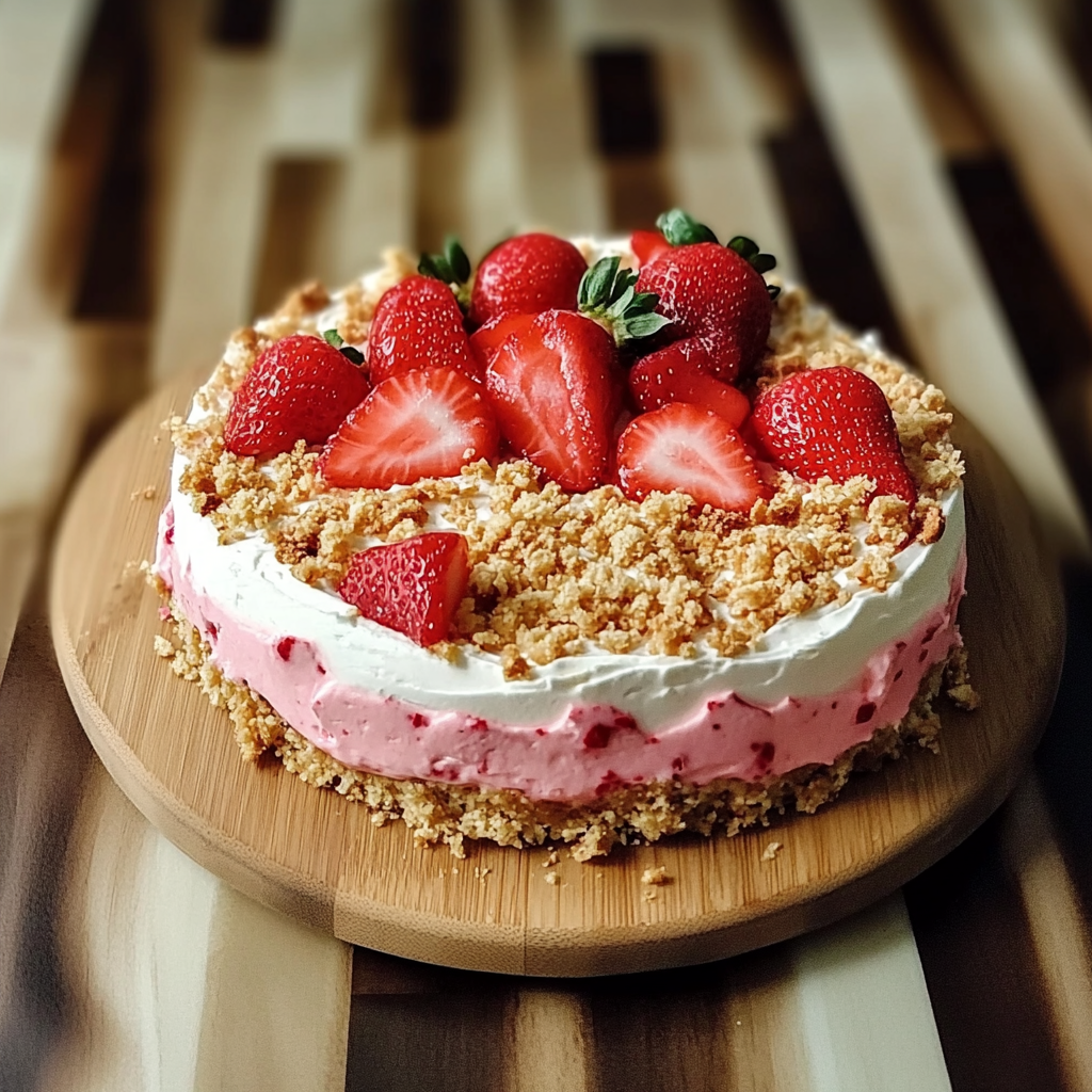 Recipe preparation for Strawberry Crunch Cheesecake: A Decadent Dessert to Savor