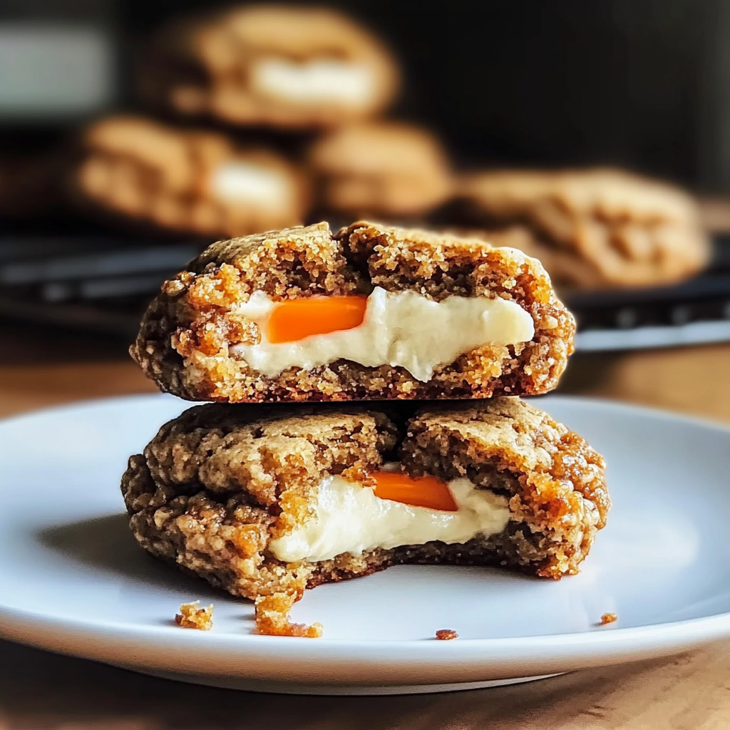Recipe preparation for Carrot Cake Cookies Stuffed with Cheesecake Filling
