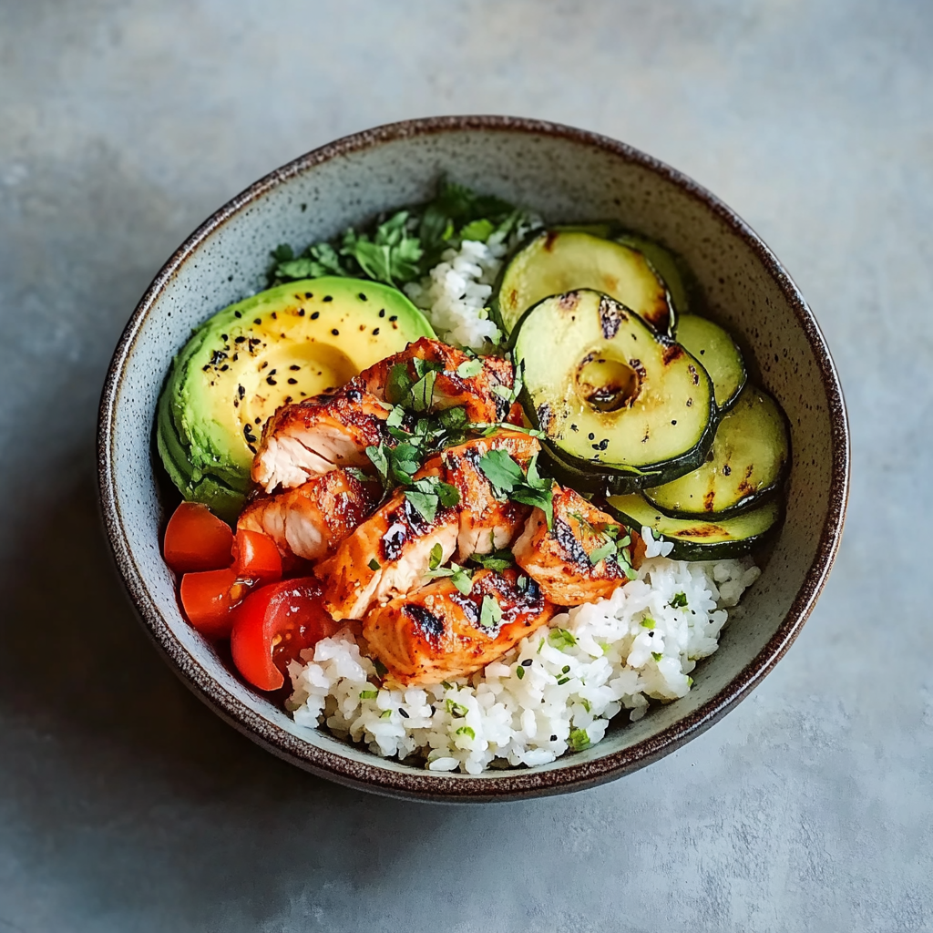 Recipe preparation for Nourishing Salmon Bowl