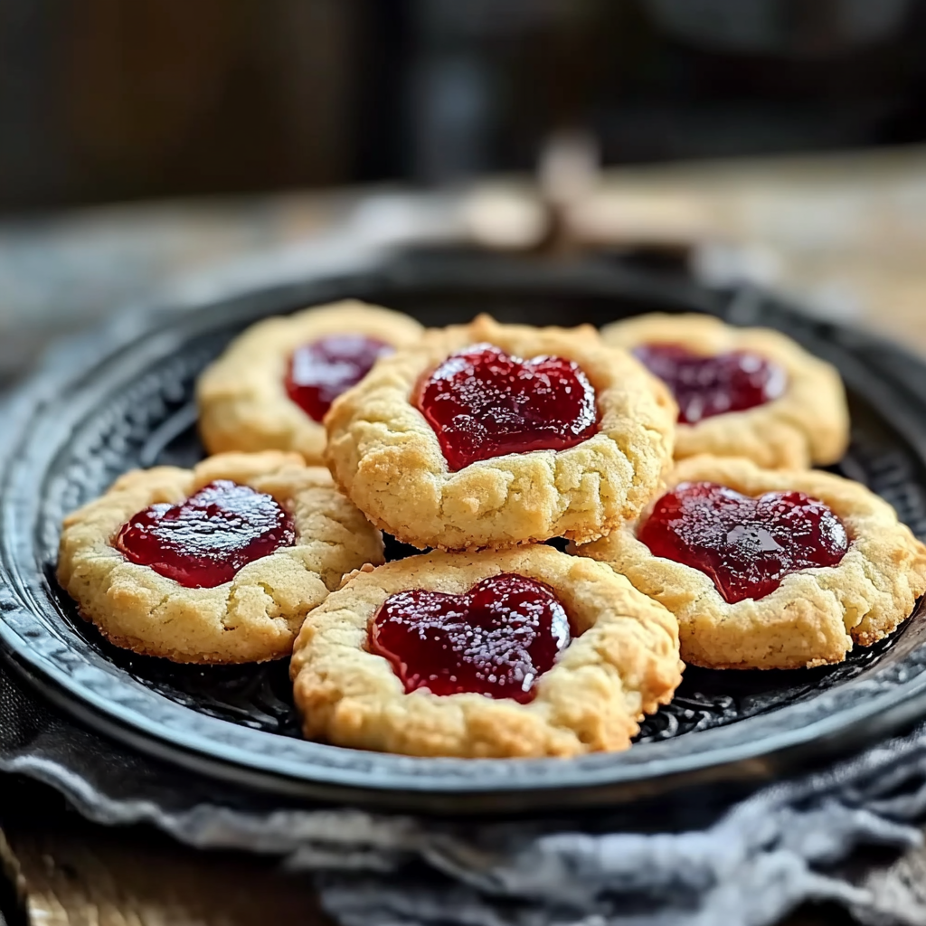 Recipe preparation for Heart Jam Cookies