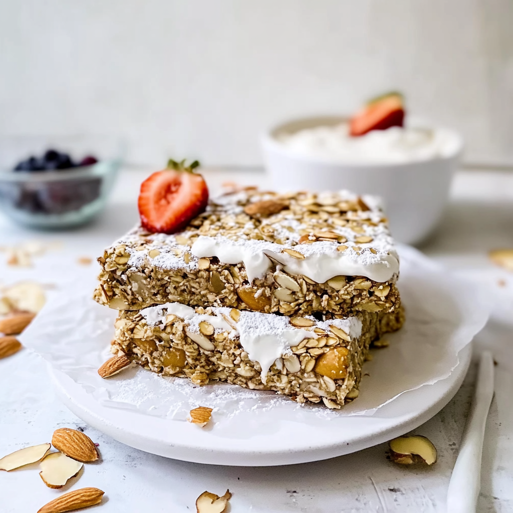 Recipe preparation for Almond Croissant Baked Oats
