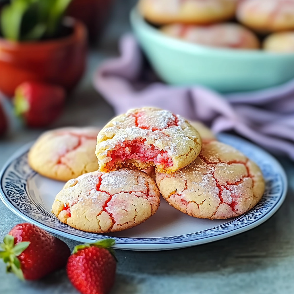 Recipe preparation for Strawberry Cake Mix Cookies