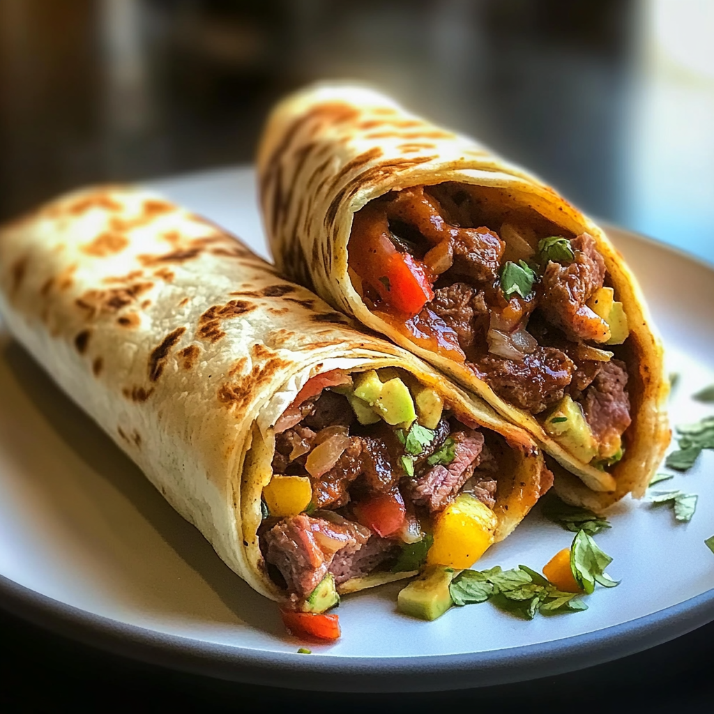 Recipe preparation for Steak Burritos