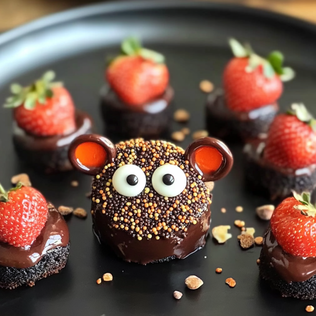 Recipe preparation for Strawberry and Chocolate fudge mice