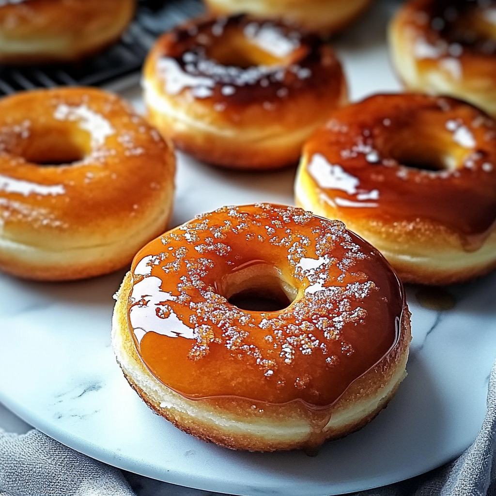 Recipe preparation for Baked Crème Brûlée Donuts