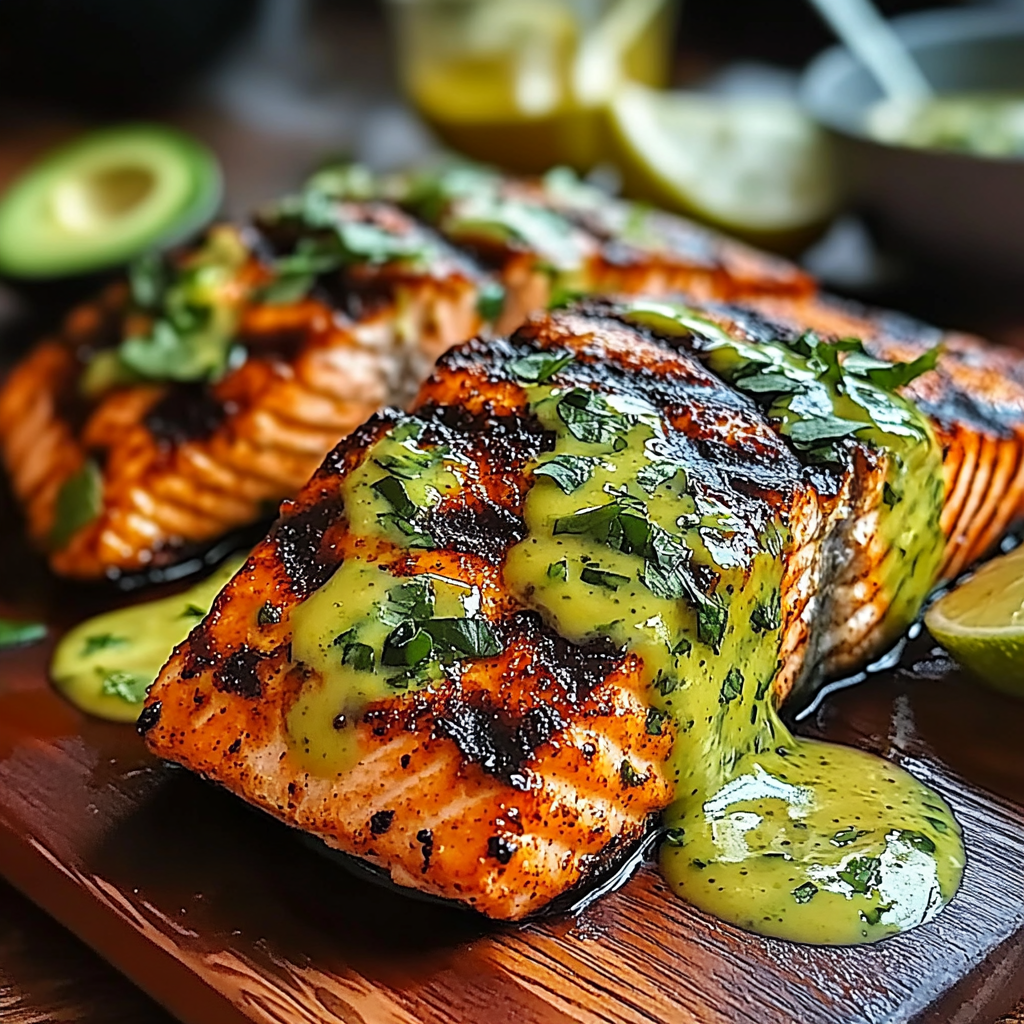 Recipe preparation for Baked Cajun Salmon with Avocado