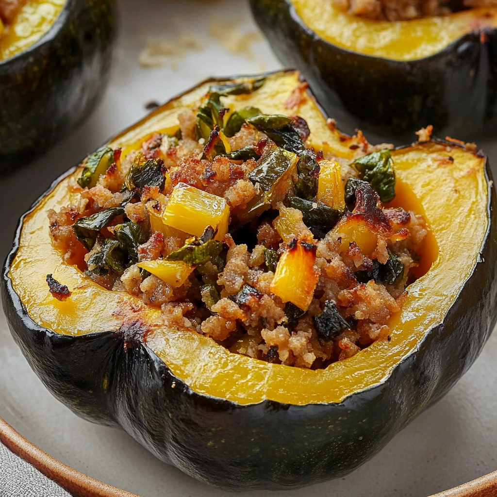 Recipe preparation for Stuffed Acorn Squash