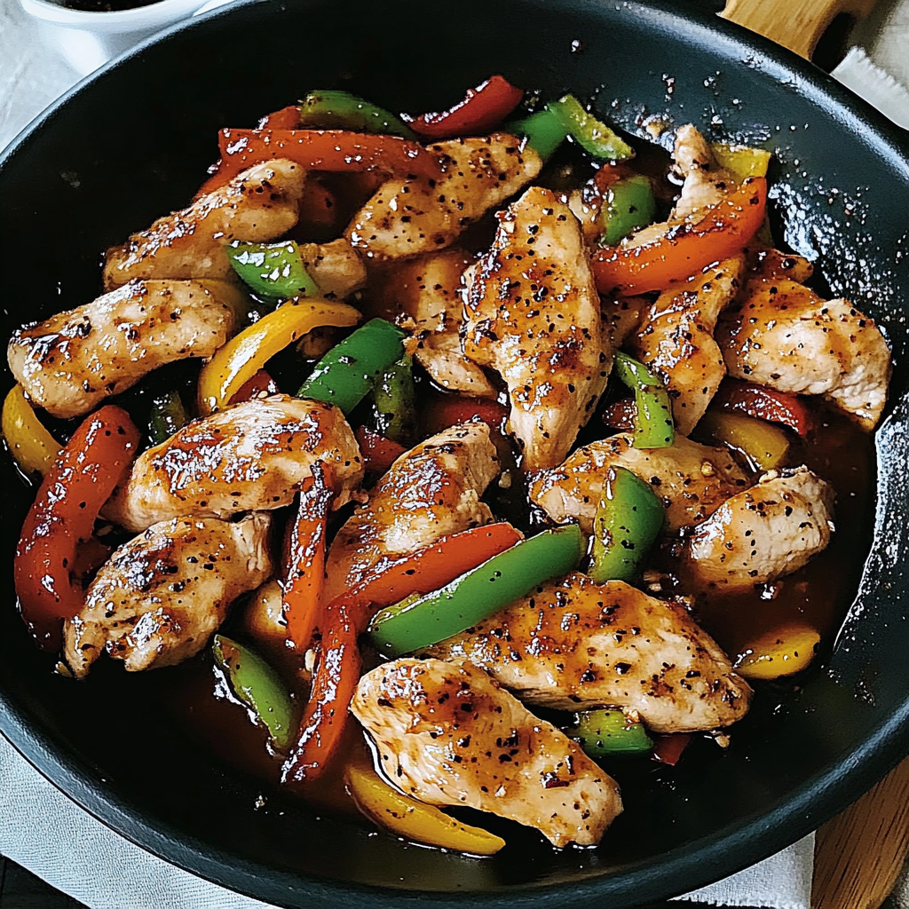 Recipe preparation for Flavorful Black Pepper Chicken